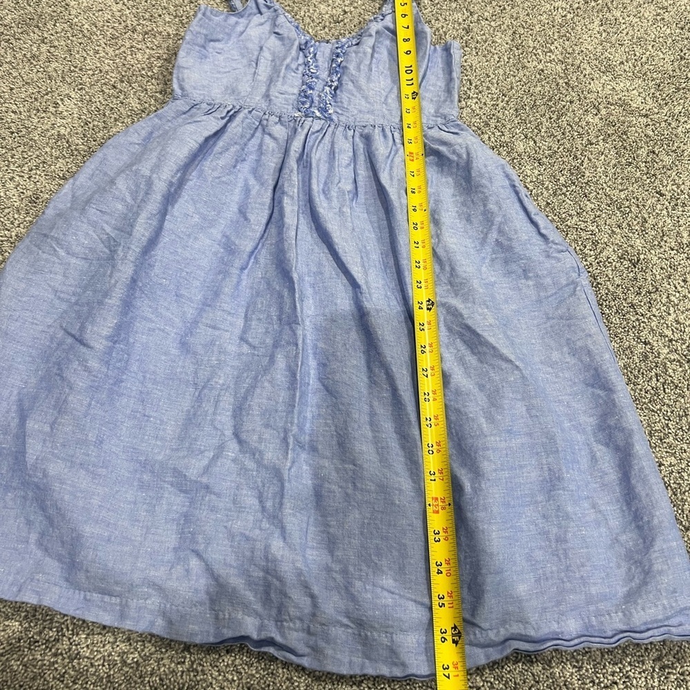 Banana Republic Blue Chambray Linen Cotton Dress Sleeveless Lined Women’s US 6 - Picture 5 of 10
